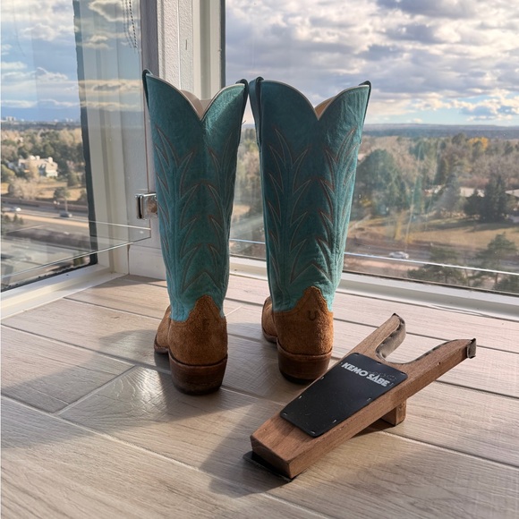 Kemosabe Teal and Brown Cowboy Boots Like New - Picture 4 of 8